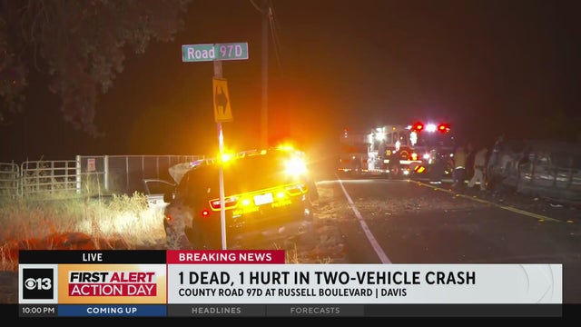 1 killed, 1 injured in 2-vehicle crash in Davis