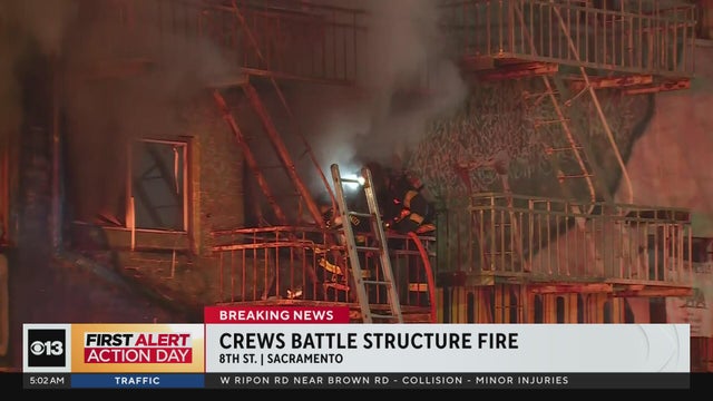 Crews battle structure fire in Downtown Sacramento