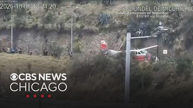 Plane plunges down embankment after overshooting runway in Ecuador