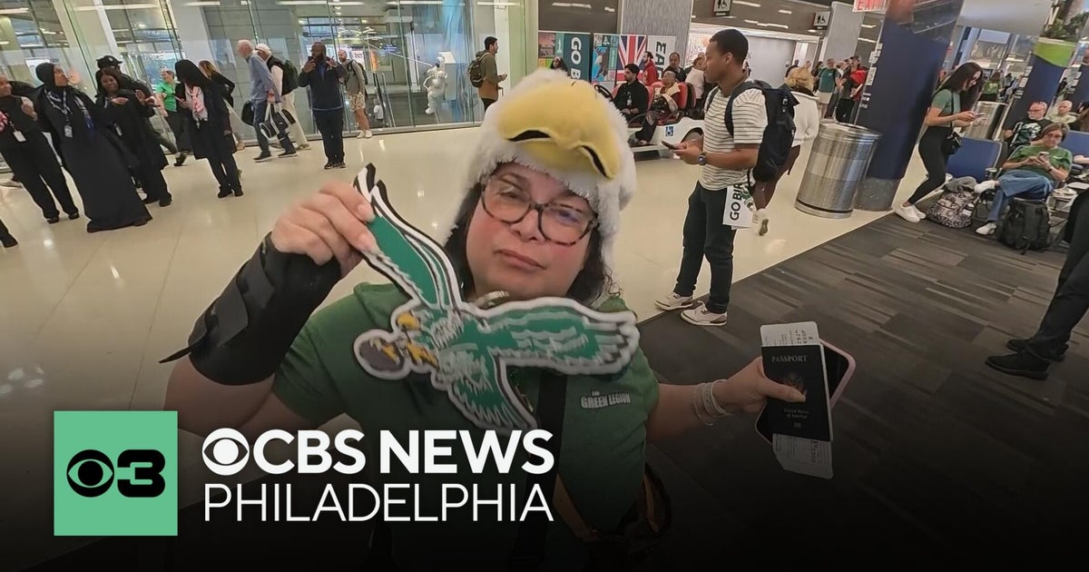 Birds fans party at PHL before flying to London for Eagles-Jaguars