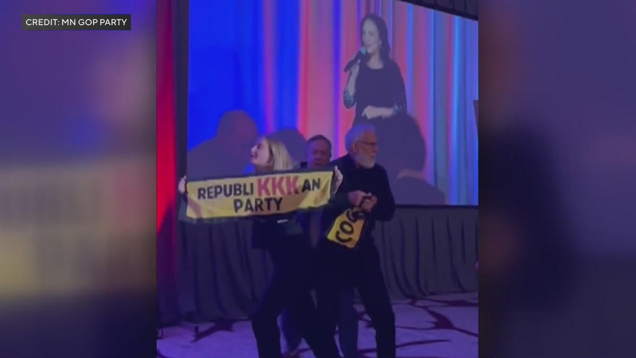 Protesters storm Minnesota GOP event, holding 