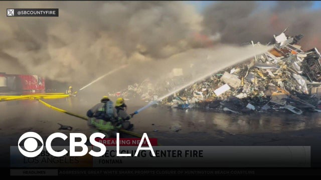 Crews battle flames at Fontana recycling center