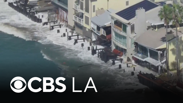 Waves weaken after causing destruction along Long Beach coast