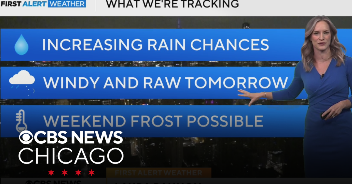 Cooler with showers on Thursday in Chicago