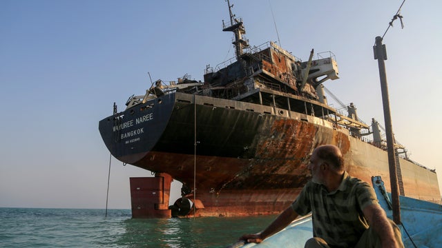 Thailand-flagged vessel struck near Strait of Hormuz awaits removal off Iran's Qeshm Island 