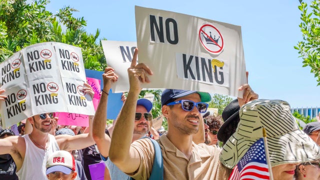Miami Beach, Florida, Pride Park, No Kings Day Protest, organized demonstration, anti-Donald Trump presidency on his 79th birthday 