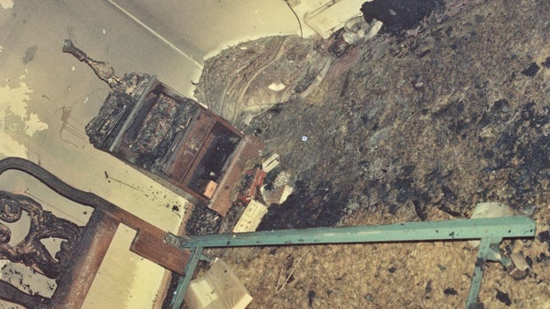 Judy Weaver's charred bedroom 