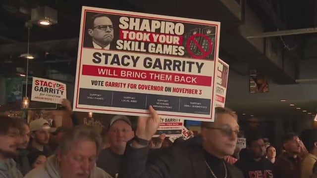 Stacy Garrity speaks at rally following skill games becoming illegal in Pennsylvania