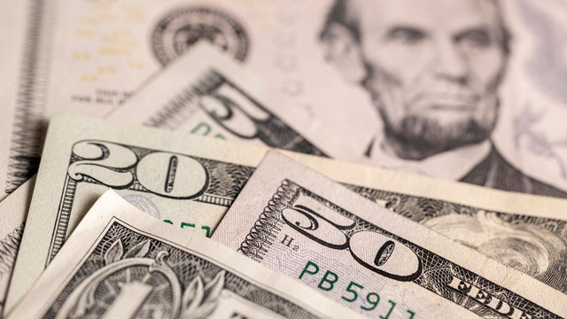 US Dollar Banknotes. Close up of US Federal Reserve US Dollar notes. 