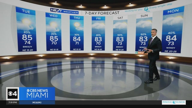 Temperatures lower to the early 80s and late 70s throughout South Florida