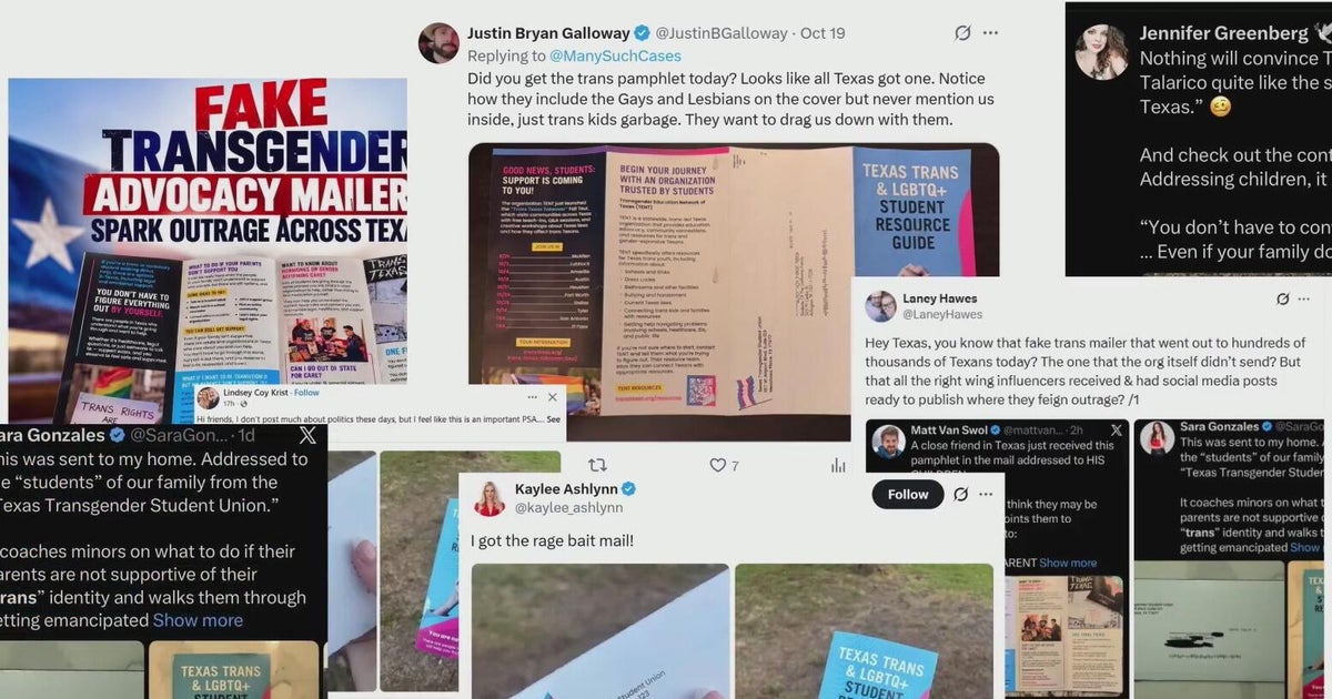 Who is behind the transgender mailers flooding Texas mailboxes? - CBS Texas