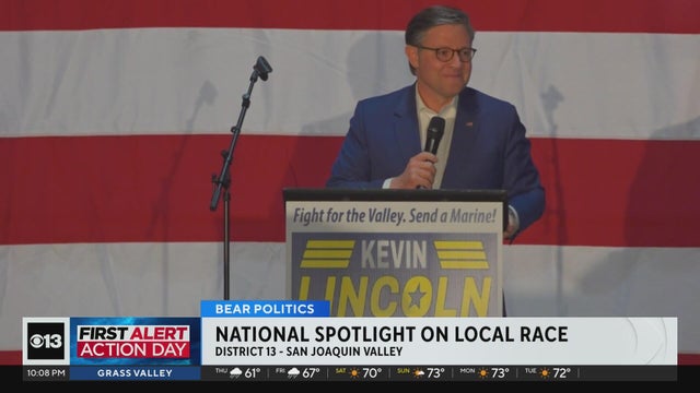 House Speaker Mike Johnson campaigns in Stockton for GOP congressional candidate Kevin Lincoln