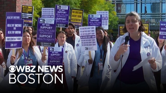 Boston Medical Center doctors picket for fair wages, retirement benefits