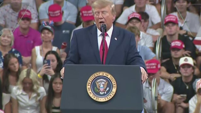 President Trump stops by Fort Myers to rally for GOP candidates Ashley Moody and Byron Donalds
