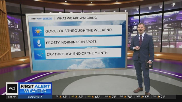 Sunny, dry weather in Maryland continues through weekend