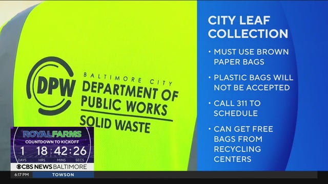 Baltimore DPW has begun leaf collection, urging homeowners to use brown paper bags