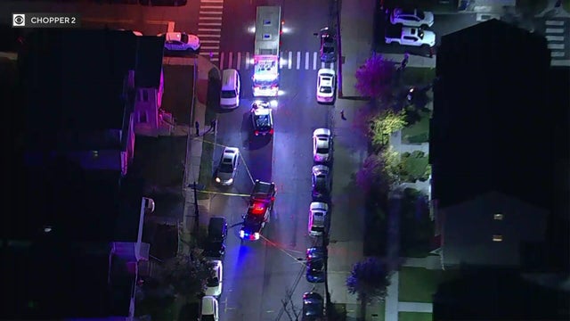 An aerial view of a crime scene in Elizabeth, New Jersey 