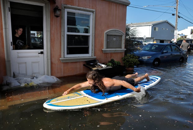 High Tide Coastal Flooding Closes Pacific Coast Highway successful  Huntington Beach 