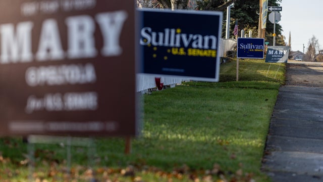Campaign signage ahead of the midterm election in Anchorage, Alaska, on Tuesday, Oct. 27, 2026. 