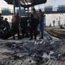 Aftermath of a Russian drone strike on a railway station in Dnipro 