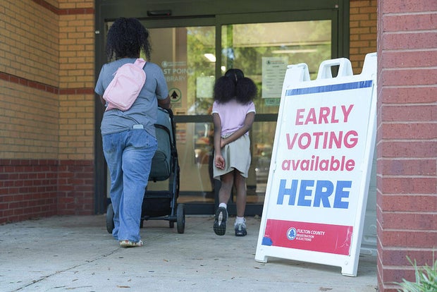 Sen. Jon Ossoff Votes During Early Voting In Georgia For The Midterm Elections