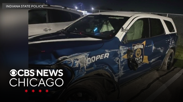 Man arrested after hitting Indiana patrol car